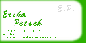 erika petsch business card